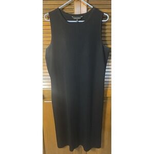 Ming Wang Black Sleeveless Knit Shift Dress Size Large – Classic Minimalist LBD